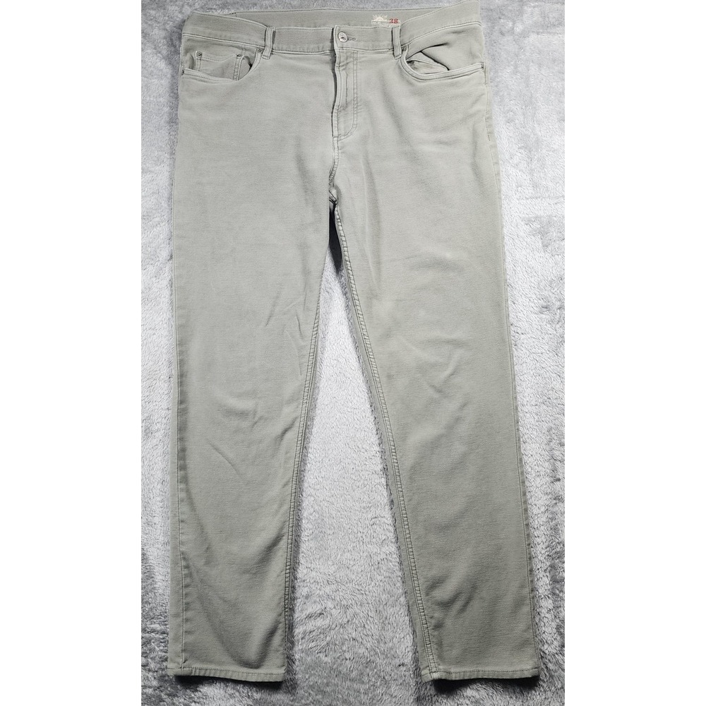 Faherty Jeans‎ Mens 37x30 Green Stretch Denim Slim Tapered Pants Soft (Tag 38)